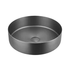 JTP Vos Brushed Black Round Stainless Steel Counter Top Basin + Waste -Ideal Standard Store 27ctr400bbl d1