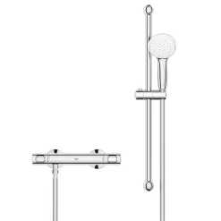 Grohe Precision Flow Thermostatic Shower Mixer 1/2" With Shower Set For Low Pressure -Ideal Standard Store 34807000 d1