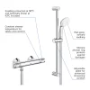 Grohe Precision Flow Thermostatic Shower Mixer 1/2" With Shower Set For Low Pressure