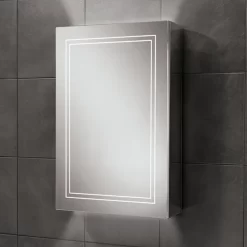 HIB Edge 50 LED Illuminated Aluminium Mirror Cabinet