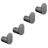 4 X Arezzo Gunmetal Grey Robe/Towel Hooks