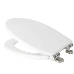 Croydex Anti-Bacterial Thermoset Toilet Seat With Slow-Close Easy-Fit Hinge - Gloss White