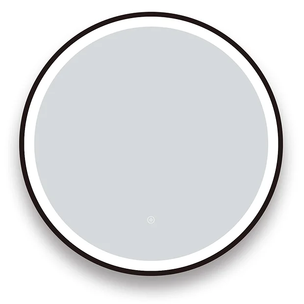 Arezzo Matt Black 600mm Round LED Illuminated Anti-Fog Bathroom Mirror 1 Arezzo Matt Black 600mm Round LED Illuminated Anti-Fog Bathroom Mirror