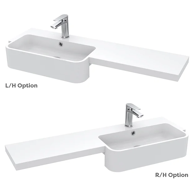 Arezzo 1100 Matt Green Semi-Recessed Round Combination Vanity Unit (Matt Black Flush & Handles) 6 Arezzo 1100 Matt Green Semi-Recessed Round Combination Vanity Unit (Matt Black Flush & Handles) - Image 6