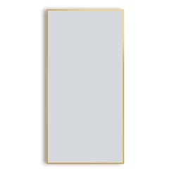 Arezzo Brushed Brass Square Edge Framed Bathroom Mirror - 1400 X 500mm