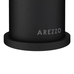 Arezzo Fluted Round Matt Black High Rise Mono Basin Mixer Tap