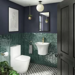 Arezzo Curved Ceramic One Piece Wall Hung Basin 1TH - 540mm Wide -Ideal Standard Store az500md2