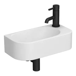 Arezzo 400 X 215mm Curved Wall Hung Cloakroom Basin - Matt White