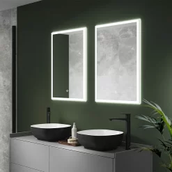 Arezzo 500 X 700mm Recessed LED Illuminated Bathroom Mirror Cabinet With Shaver Socket & Anti-Fog -Ideal Standard Store az8920mb d1