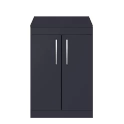 Arezzo Floor Standing Countertop Vanity Unit - Matt Blue - 600mm With Chrome Handles -Ideal Standard Store azb6fswch nd1