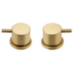 Arezzo Brushed Brass 3/4" Deck Bath Side Valves (Pair)
