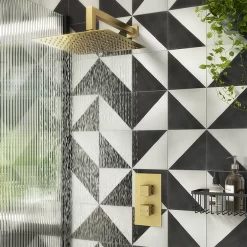 Arezzo Brushed Brass Square Modern Twin Concealed Shower Valve