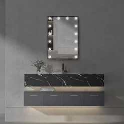 Arezzo Bulb Matt Black 500 X 700mm LED Illuminated Mirror With Motion Sensor + Anti-Fog 11 Arezzo Bulb Matt Black 500 X 700mm LED Illuminated Mirror With Motion Sensor + Anti-Fog -Ideal Standard Store azbm103 d4