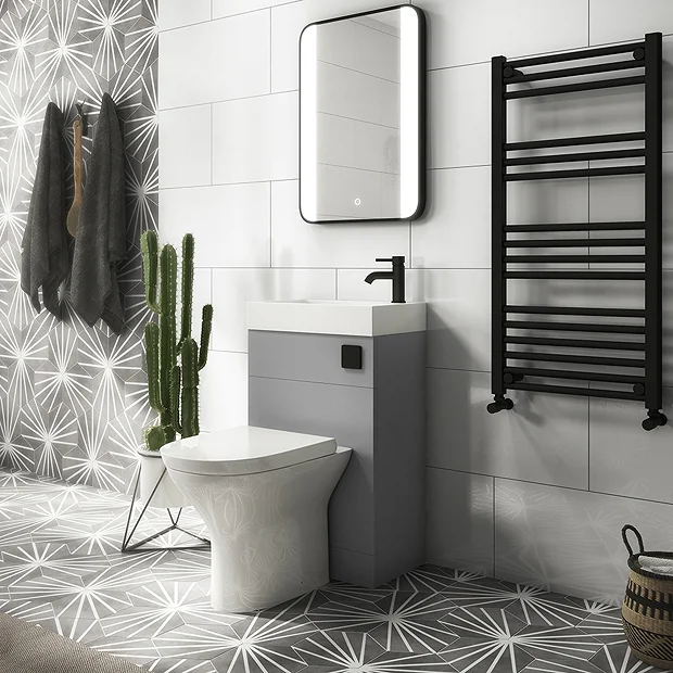 Arezzo Matt Grey Combined 2-In-1 Wash Basin & Toilet (500mm Wide X 300mm) Incl. Black Flush 2 Arezzo Matt Grey Combined 2-In-1 Wash Basin & Toilet (500mm Wide X 300mm) Incl. Black Flush - Image 2