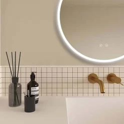 Arezzo 600mm Round Colour Changing LED Illuminated Bathroom Mirror With Bluetooth + Anti-Fog