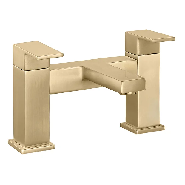 Arezzo Square Brushed Brass Bath Filler Tap 1 Arezzo Square Brushed Brass Bath Filler Tap