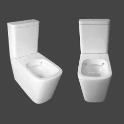 Arezzo Square BTW Close Coupled Rimless Toilet With Soft Close Seat -Ideal Standard Store azssqbtwcc d2