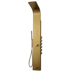 Arezzo Shower Tower Panel - Brushed Brass (Thermostatic)