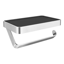Arezzo Toilet Roll Holder With Shelf - Chrome -Ideal Standard Store aztrscrd2
