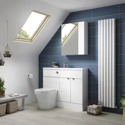 Brooklyn 1100mm White Gloss Slimline Combination Furniture Pack