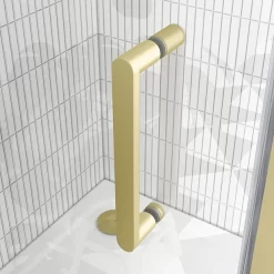Toreno Brushed Brass 1100 X 900mm Sliding Door Shower Enclosure Without Tray