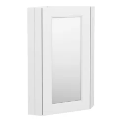 Chatsworth Corner Mirror Cabinet White