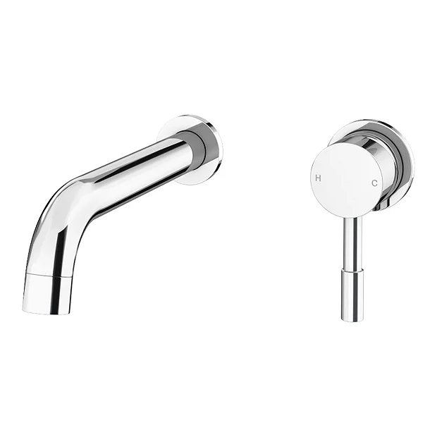 Cruze Round Chrome Wall Mounted (2TH) Basin Mixer Tap 2 Cruze Round Chrome Wall Mounted (2TH) Basin Mixer Tap - Image 2