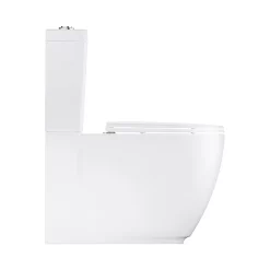 Grohe Essence Rimless Close Coupled Toilet With Soft Close Seat (Bottom Inlet) + FREE TOILET ROLL HOLDER -Ideal Standard Store essccwc1 d2