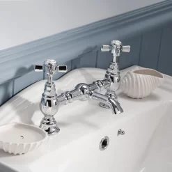 Nuie Luxury Beaumont Bridge Basin Mixer - Chrome