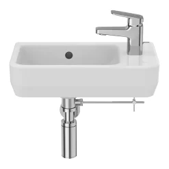 Ideal Standard I.Life S 450mm Wall Hung Right Hand 1TH Washbasin + Chrome Bottle Trap -Ideal Standard Store isil45wh d3