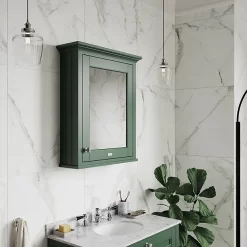 Old London 600mm Mirror Cabinet - Hunter Green