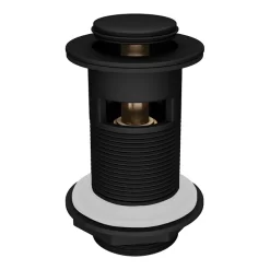 Arezzo Matt Black Small Cap Slotted Click Clack Basin Waste