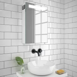 Toreno 400x600mm LED Illuminated Mirror Cabinet Inc. Bluetooth, Infrared Sensor & Shaving Port