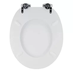 Toreno High Gloss White MDF Bottom Fixing Soft Close Toilet Seat With Chrome Hinges -Ideal Standard Store msc020 detail2