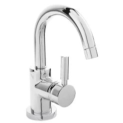 Hudson Reed Tec Single Lever Side Action Cloakroom Basin Mixer Tap Inc. Push Button Waste