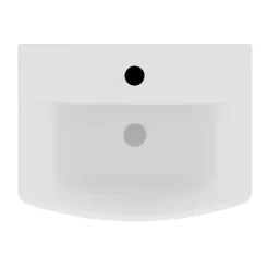 Nuie Asselby Cloakroom Basin 1TH With Pedestal (500 X 375mm)