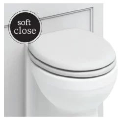 Burlington Soft Close Toilet Seat With Chrome Hinges - Matt White