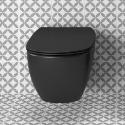 Ideal Standard Tesi Silk Black AquaBlade Wall Hung WC + Soft Close Seat -Ideal Standard Store tessbwhsc d2