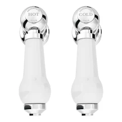 Chatsworth 1928 Traditional White Lever Bath Shower Mixer Tap With Shower Kit