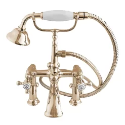 Silverdale Victorian Bath Shower Mixer Taps Gold