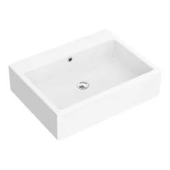 Kyoto Large Rectangular 600 X 460mm 0TH Wall Hung Basin -Ideal Standard Store ves1320th d2