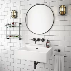 Kyoto Large Rectangular 600 X 460mm 0TH Wall Hung Basin