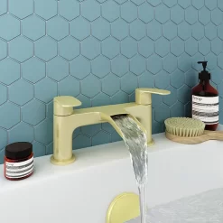 Valencia Brushed Brass Waterfall Bath Filler