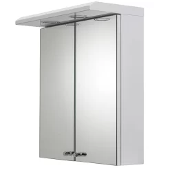 Croydex Shire 2 Door Mirror Cabinet With Light & Shaver Socket - White -Ideal Standard Store wc267222eai1