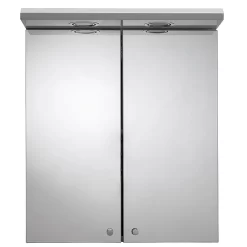 Croydex Shire 2 Door Mirror Cabinet With Light & Shaver Socket - White -Ideal Standard Store wc267222eai2