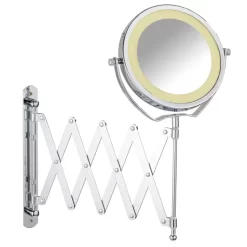 Wenko - Brolo LED Telescopic Wall Mirror - 3x Magnification - Chrome