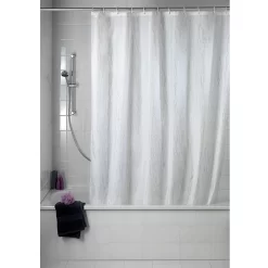 Wenko W1800 X H2000mm Deluxe White Polyester Shower Curtain