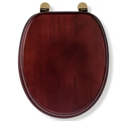 Croydex Mahogany Effect Solid Wood Toilet Seat With Brass Effect Fixings -Ideal Standard Store wl515202ai3