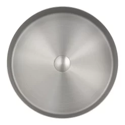Arezzo Brushed Nickel 360mm Round Stainless Steel Counter Top Basin + Waste -Ideal Standard Store z360bn d3
